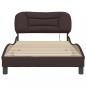 Preview: Bettgestell mit Kopfteil Dunkelbraun 100x200 cm Stoff
