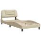 Preview: Bettgestell mit Kopfteil Creme 90x200 cm Stoff
