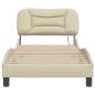 Preview: Bettgestell mit Kopfteil Creme 90x200 cm Stoff