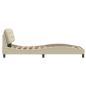 Preview: Bettgestell mit Kopfteil Creme 90x200 cm Stoff