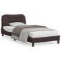 Preview: ARDEBO.de - Bettgestell mit Kopfteil Dunkelbraun 90x190 cm Stoff
