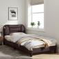 Preview: Bettgestell mit Kopfteil Dunkelbraun 90x190 cm Stoff