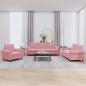 Preview: ARDEBO.de - 3-tlg. Sofagarnitur mit Kissen Rosa Samt