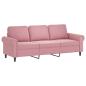Preview: 3-tlg. Sofagarnitur mit Kissen Rosa Samt