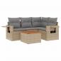 Preview: 5-tlg. Garten-Sofagarnitur mit Kissen Beige Poly Rattan