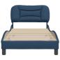 Preview: Bettgestell mit Kopfteil Blau 90x200 cm Stoff