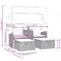 Preview: Gartensofa 2-Sitzer mit Dach und Hockern Grau Poly Rattan