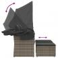 Preview: Gartensofa 2-Sitzer mit Dach und Hockern Grau Poly Rattan