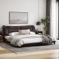 Preview: Bettgestell mit Kopfteil Dunkelbraun 200x200 cm Stoff