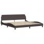 Preview: Bettgestell mit Kopfteil Dunkelbraun 200x200 cm Stoff