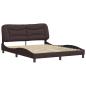 Preview: Bettgestell mit Kopfteil Dunkelbraun 160x200 cm Stoff