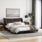 Preview: Bettgestell mit Kopfteil Dunkelbraun 160x200 cm Stoff