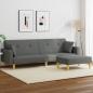 Preview: ARDEBO.de - Schlafsofa 2-Sitzer mit Fußhocker Dunkelgrau Stoff