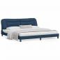 Preview: ARDEBO.de - Bettgestell mit Kopfteil Blau 200x200 cm Stoff