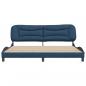 Preview: Bettgestell mit Kopfteil Blau 200x200 cm Stoff