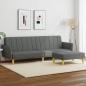 Preview: ARDEBO.de - Schlafsofa 2-Sitzer mit Fußhocker Dunkelgrau Stoff