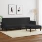 Preview: ARDEBO.de - Schlafsofa 2-Sitzer mit Fußhocker Schwarz Samt