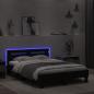 Preview: Bettgestell mit Kopfteil LED-Beleuchtung Schwarz 135x190 cm