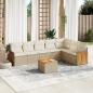 Preview: ARDEBO.de - 8-tlg. Garten-Sofagarnitur mit Kissen Beige Poly Rattan
