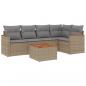 Preview: 6-tlg. Garten-Sofagarnitur mit Kissen Beige Poly Rattan