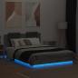 Preview: Bettgestell mit Kopfteil und LED-Leuchten Betongrau 120x200 cm