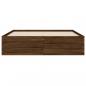 Preview: Bettgestell mit Schubladen Braun Eichen-Optik 135x190 cm