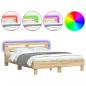 Preview: Bettgestell mit Kopfteil LED-Beleuchtung Sonoma-Eiche 140x190cm