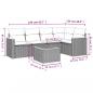Preview: 6-tlg. Garten-Sofagarnitur mit Kissen Grau Poly Rattan