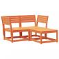Preview: 3-tlg. Garten-Sofagarnitur Wachsbraun Massivholz Kiefer