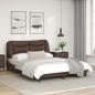 Preview: Bettgestell mit Kopfteil Braun 140x190 cm Kunstleder