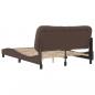 Preview: Bettgestell mit Kopfteil Braun 140x190 cm Kunstleder