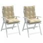 Preview: Niedriglehner-Auflagen 2 Stk. Beige Oxford-Gewebe