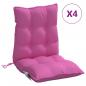 Preview: Niedriglehner-Auflagen 4 Stk. Rosa Oxford-Gewebe