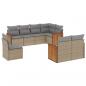 Preview: 8-tlg. Garten-Sofagarnitur mit Kissen Beige Poly Rattan