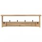 Preview: Wandgarderobe mit 4 Haken Massivholz Mango