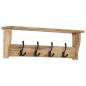 Preview: Wandgarderobe mit 4 Haken Massivholz Mango