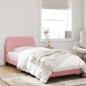 Preview: Bettgestell mit Kopfteil Rosa 90x190 cm Samt