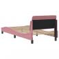Preview: Bettgestell mit Kopfteil Rosa 90x190 cm Samt