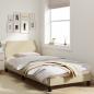 Preview: Bettgestell mit Kopfteil Creme 90x200 cm Stoff