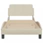 Preview: Bettgestell mit Kopfteil Creme 90x200 cm Stoff
