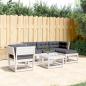 Preview: ARDEBO.de - 5-tlg. Garten-Lounge-Set mit Kissen Weiß Massivholz Kiefer