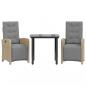 Preview: 3-tlg. Bistro-Set mit Kissen Beige Poly Rattan