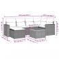 Preview: 7-tlg. Garten-Sofagarnitur mit Kissen Schwarz Poly Rattan