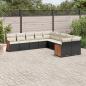 Preview: ARDEBO.de - 10-tlg. Garten-Sofagarnitur mit Kissen Schwarz Poly Rattan