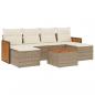 Preview: 7-tlg. Garten-Sofagarnitur mit Kissen Beige Poly Rattan