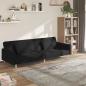 Preview: ARDEBO.de - Schlafsofa 2-Sitzer mit 2 Kissen Schwarz Stoff