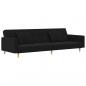 Preview: Schlafsofa 2-Sitzer mit 2 Kissen Schwarz Stoff