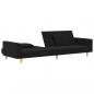 Preview: Schlafsofa 2-Sitzer mit 2 Kissen Schwarz Stoff