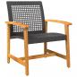 Preview: Gartenstühle 2 Stk. Schwarz Poly Rattan und Akazienholz