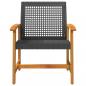 Preview: Gartenstühle 2 Stk. Schwarz Poly Rattan und Akazienholz